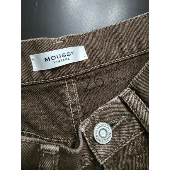 Moussy Vintage Emery Brown Button Fly Denim Jeans Size 26 - Picture 4 of 7